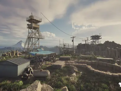 Fire Watch Tower Environment Low-poly 3D model