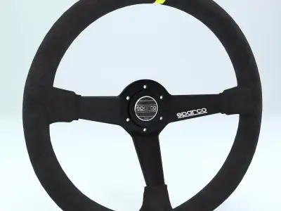 Steering Wheel Sparco R368 Black 3D model