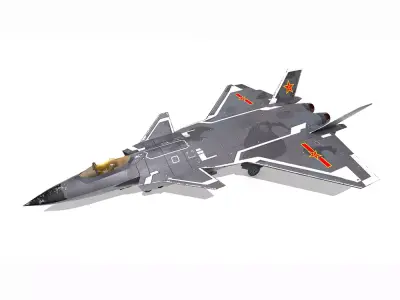 Chengdu J-20 Low-poly PBR Low-poly 3D model