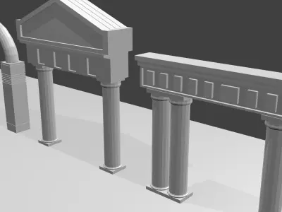 3 Greek Ancient Architecture Base Mesh Free low-poly 3D model