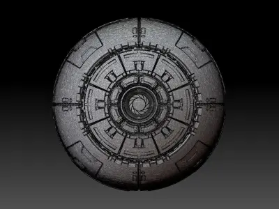 Mechanical eyeball sci-fi mecha parts 3D model