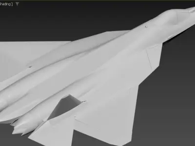 SU-57 Felon M with Stealth Nozzles Low-poly 3D model