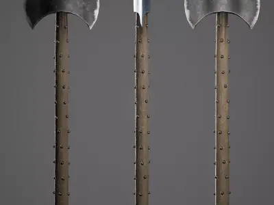 Double Axe Low-poly 3D model purchase