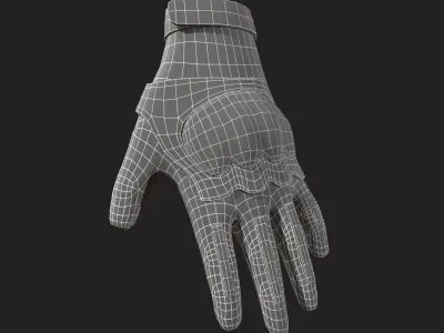 Gloves Sci-fi military combat fantasy  Low-poly 3D model