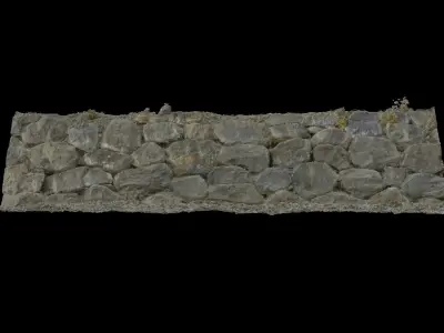 Korean Traditional Stone Wall 3D model