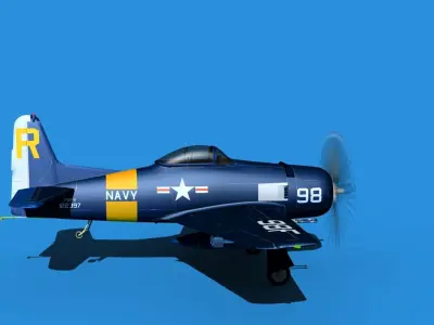 Grumman F8F-2 Bearcat V06 3D model