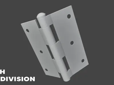 Realistic Brass Door Hinge - High Quality 3D Model 3D model