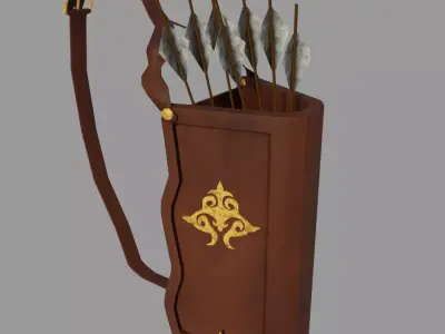 Mongol Style Arrow Sack Low-poly 3D model
