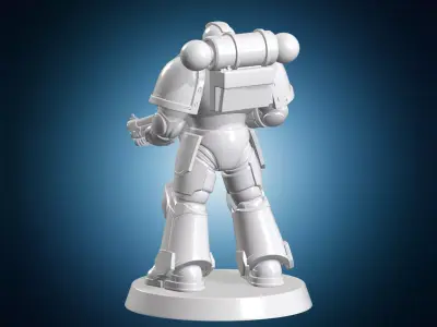 Armored Sci-Fi Infantry Figurine 3D Print Model 3D print model