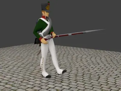 Russian Musketeer Napoleon Era 1812 Low-poly 3D model