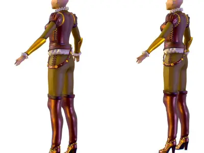 Subdivision 3D Women The Light Knight Low-poly 3D model