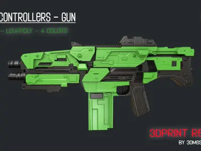 City Controllers - Standard Gun - PBR lowpoly 3dprint Ready Low-poly 3D model