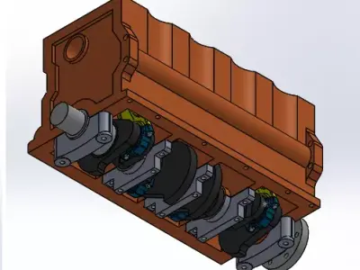 4L engine motor 3D model