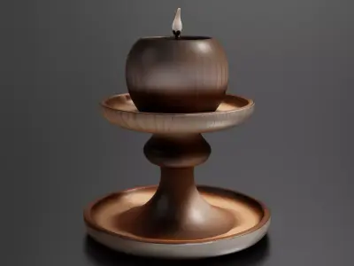 Bougeoir en bois 03 3D print model