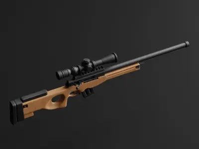 Sniper Rifle Low-poly 3D model