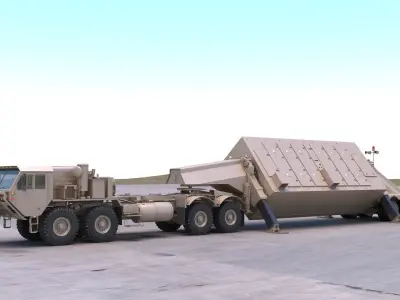 M983 Tractor with AN  TPY-2 X Band Radar 3D model