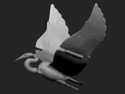 Great Egret Mechanical Bird Free 3D print model