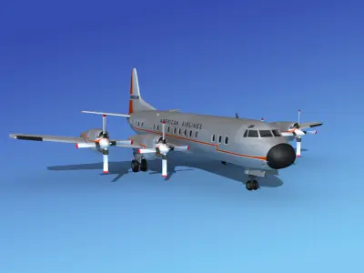 Lockheed L-188 Electra HP American Airlines 3D model