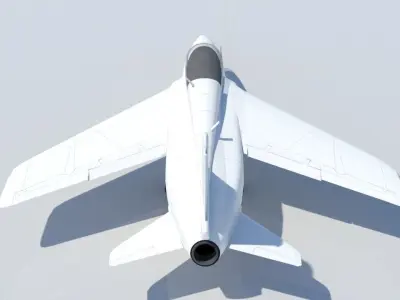 Folland Gnat Tr1 Trainer Low Poly Blank  Static Low-poly 3D model