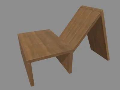 Low Poly Bench 07 Low-poly 3D model