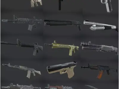 Weapons Pack in 4K PBR Textures 3D model