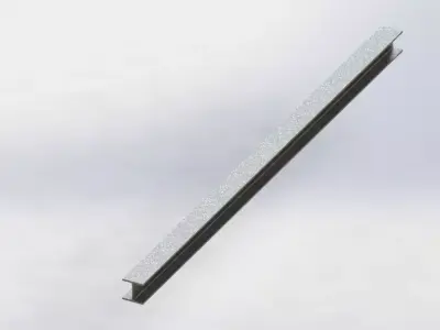 5 wide 3 tall I beam Steel Free 3D model