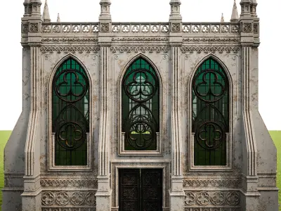 GOTHIC CASTLE BUILDING 16 Low-poly 3D model