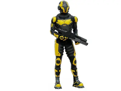 MECHA SOLDIER-K  Rigged for Unreal Engine - Unity - MIXAMO  3D model