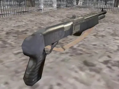 PSX SPAS 12 - Low-Poly Retro Shotgun Low-poly 3D model