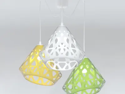 Three-colored chandelier ZAHA LIGHT Free 3D model