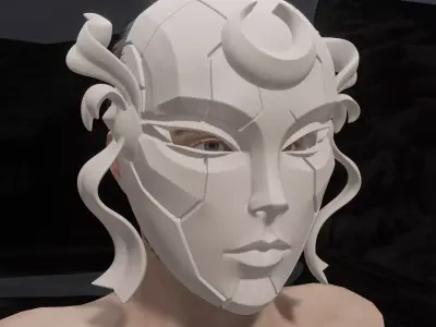 Moon Warrior Cybernetic Mask 3D print model