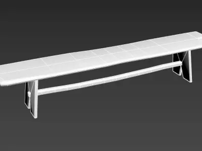 Viking Anglo Saxon Wooden Bench Low-poly 3D model