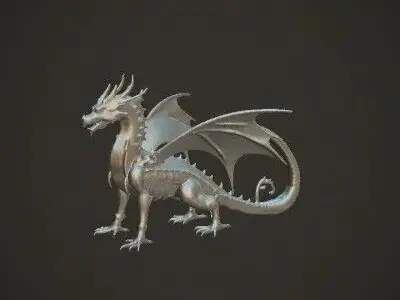 Red Fury Dragon Stylized Fantasy Creature 3D Model Low-poly 3D model