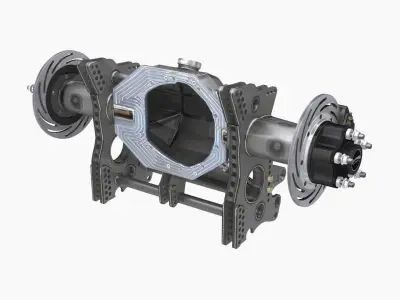 HCD Steel finish rear end Low-poly 3D model