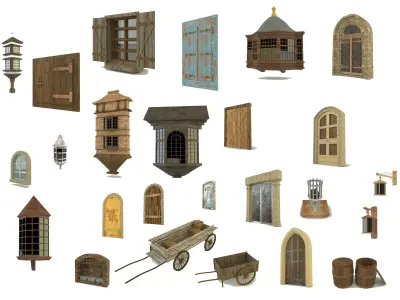 building doors glass models  various models 3D model