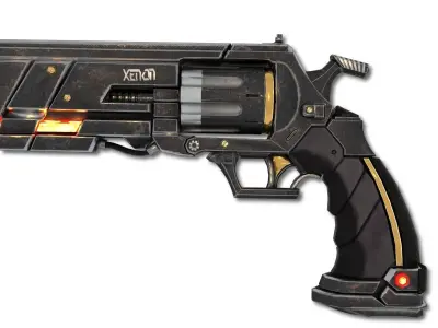 Xenon Hand Revolver Low-poly 3D model