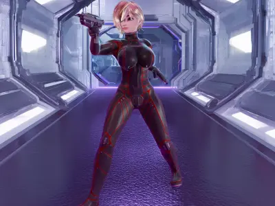 Female Futuristic Undercover Agent 3D print model