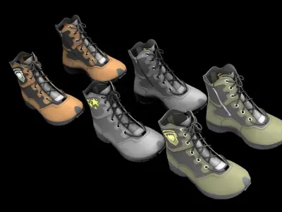 Military Boots - Army shoes Low-poly 3D model