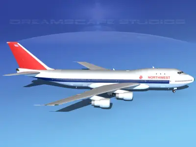 Boeing 747-100 Northwest Orient 3D model