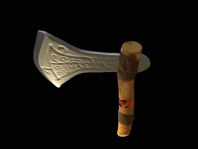 Stylized battle axe Low-poly 3D model
