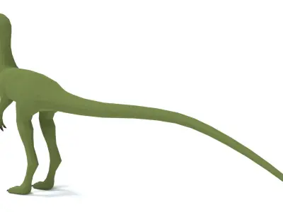 Low Poly Cartoon Compsognathus Dinosaur Low-poly 3D model