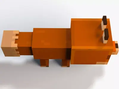 Minecraft Cute Fox Low-poly 3D model