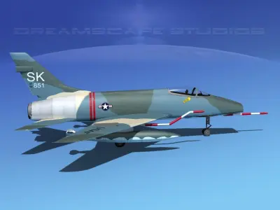 North American F-100D Super Sabre V02 USAF 3D model
