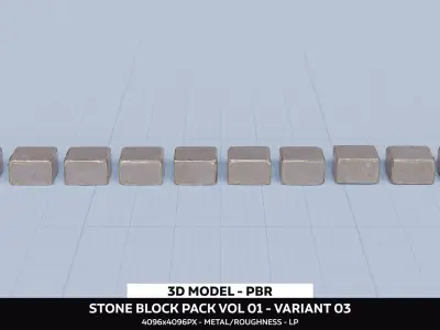 Stone Block Pack Vol 01 - Variant 03 Low-poly 3D model