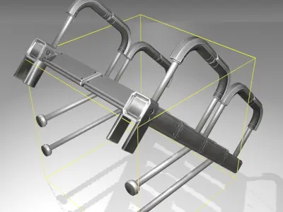 Futuristic Stairs - 25 - Basic Textures Low-poly 3D model purchase