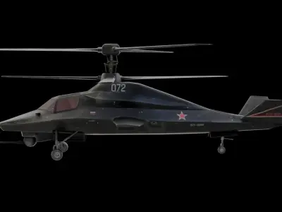Ka 58 black Ghost Helicopter Low-poly 3D model