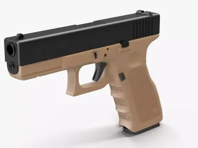 Glock 17 Brown Low-poly 3D model