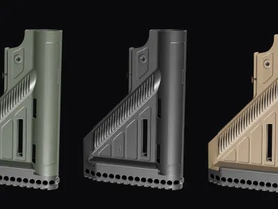 AR-15 AR-10 stock HK E1 SLIM Low-poly 3D model