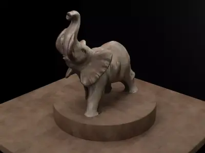 3D Scanned Porcelain Elephant 3D model