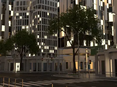 City Intersection 102 3D model